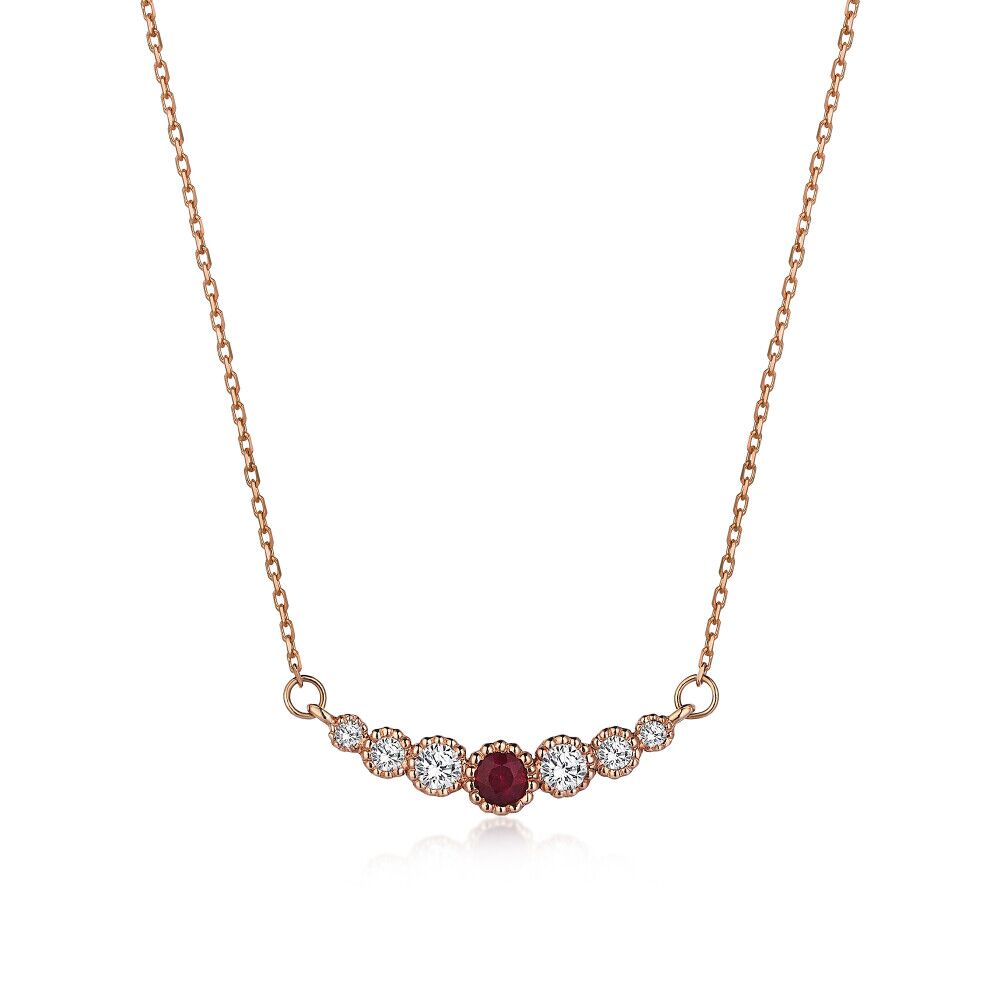 Ruby in Line Necklace - Üsküplü