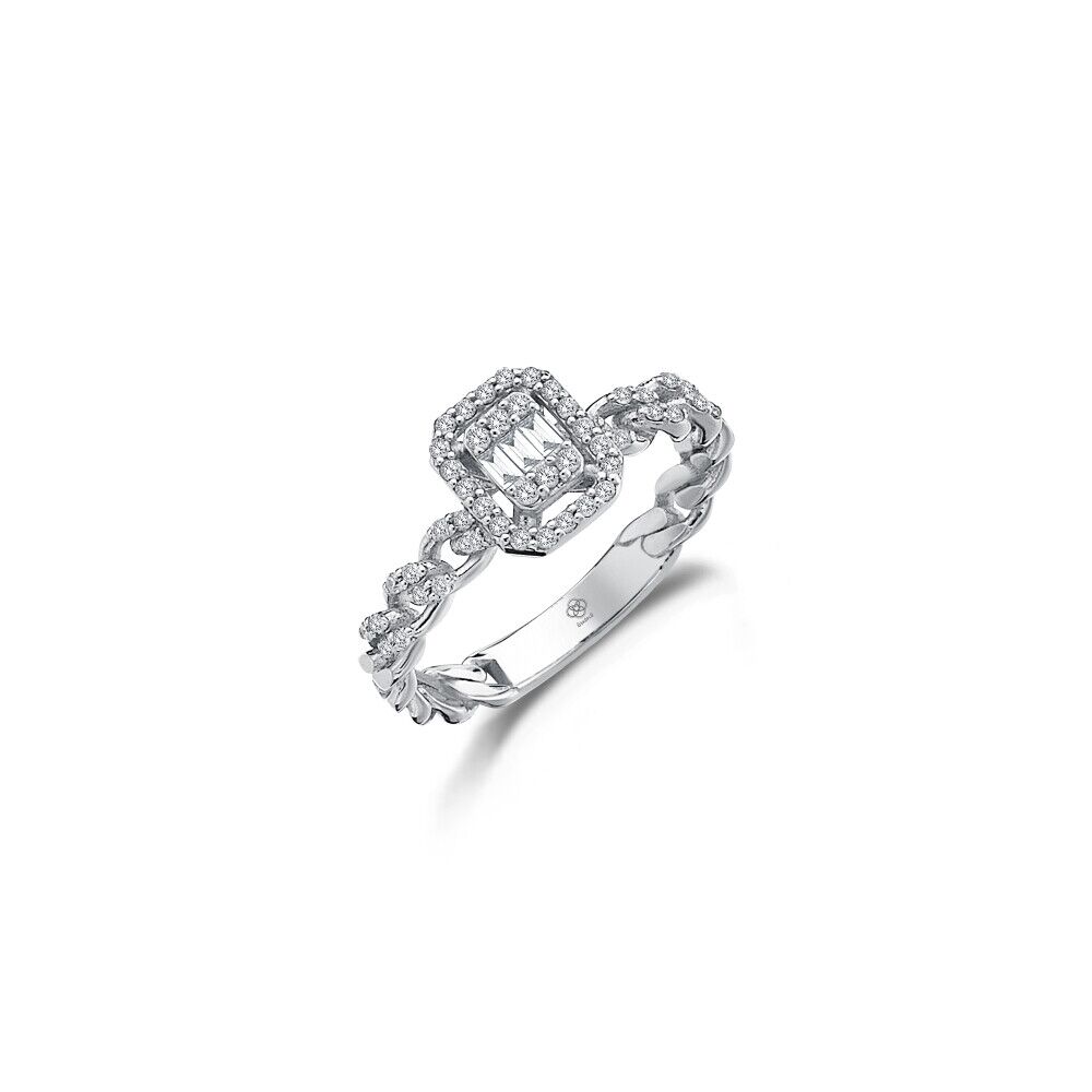 Shiny Chain Diamond Ring - 1