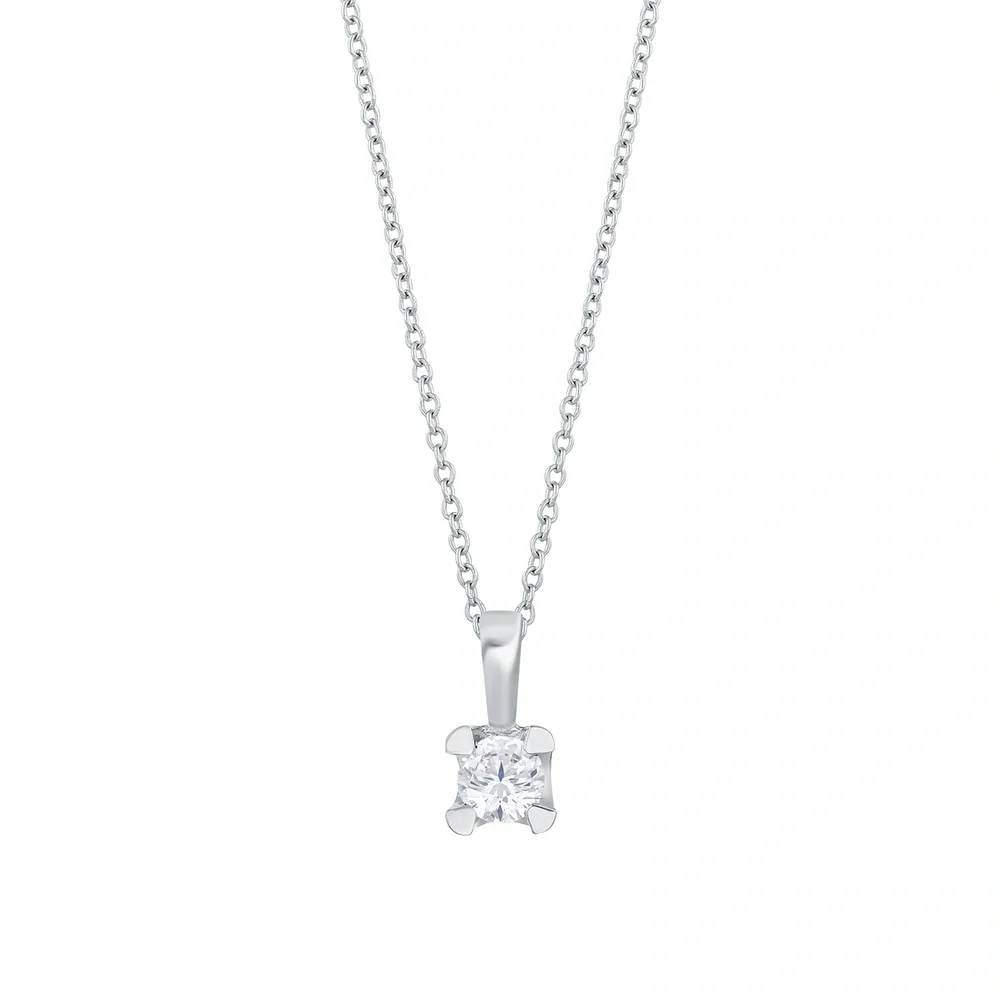 Shiny Solitaire Necklace - 1