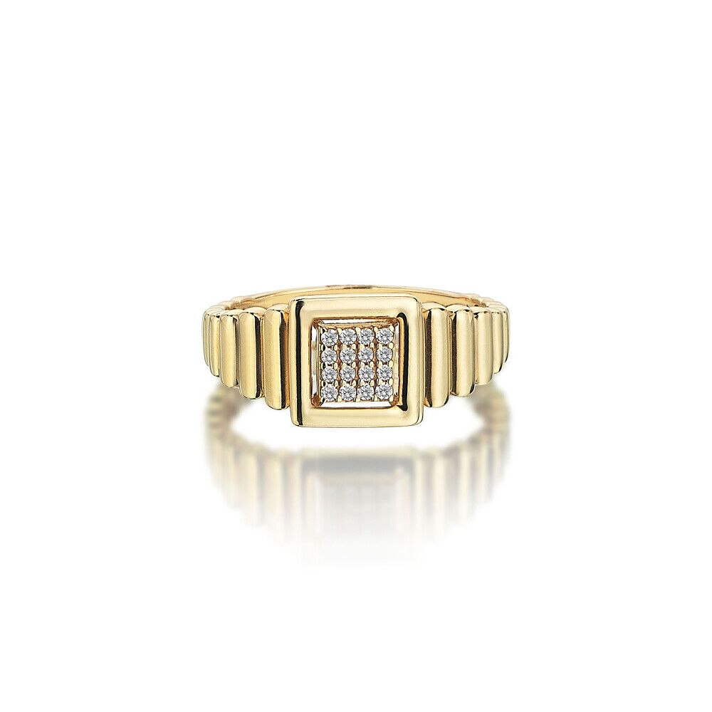 Diamond Stoney Square Cavalero Ring - 2