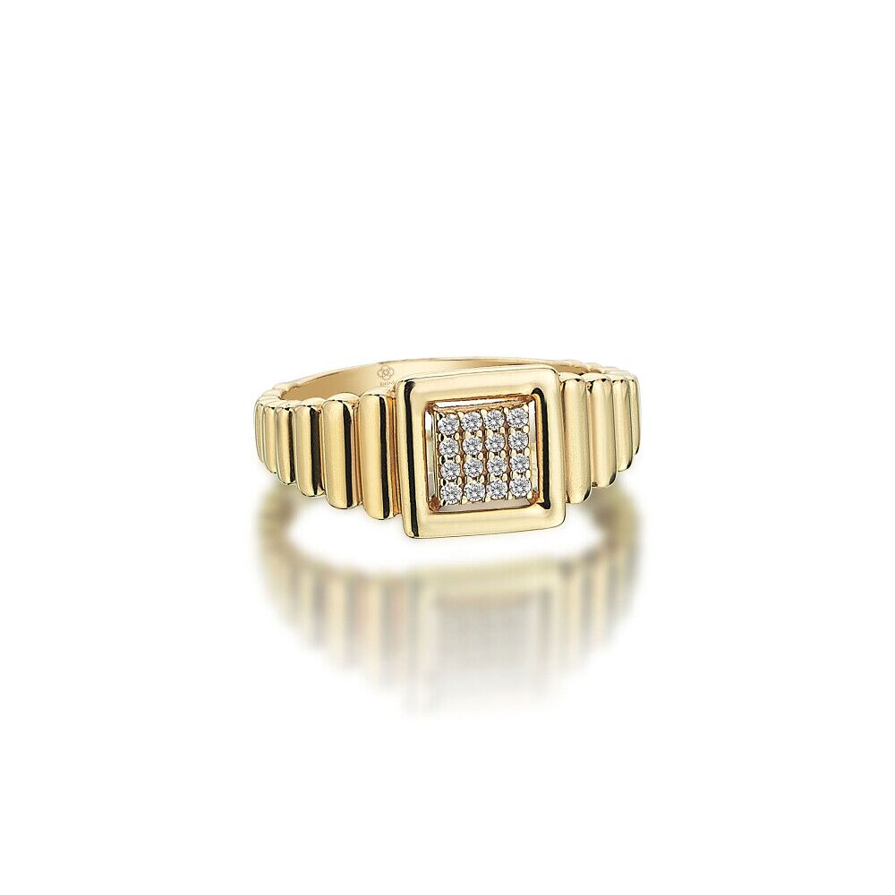Diamond Stoney Square Cavalero Ring - 3