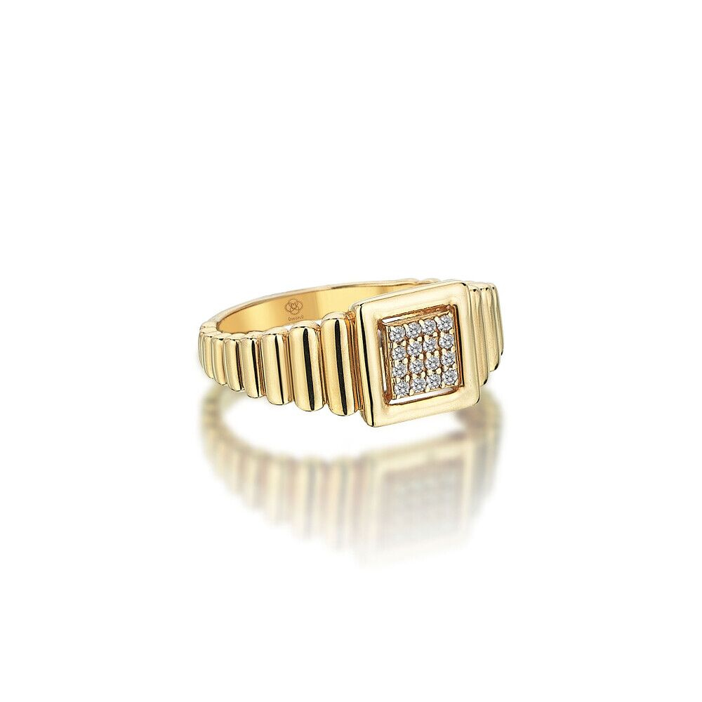 Diamond Stoney Square Cavalero Ring - 4