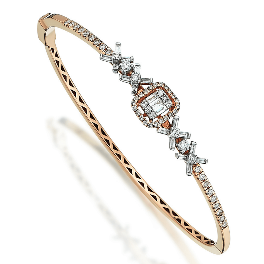 Surrounded Baguette Rose Bracelet - Üsküplü (1)