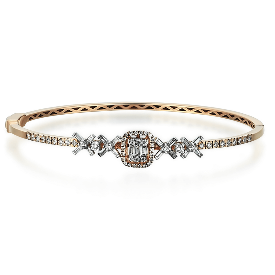Surrounded Baguette Rose Bracelet - Üsküplü