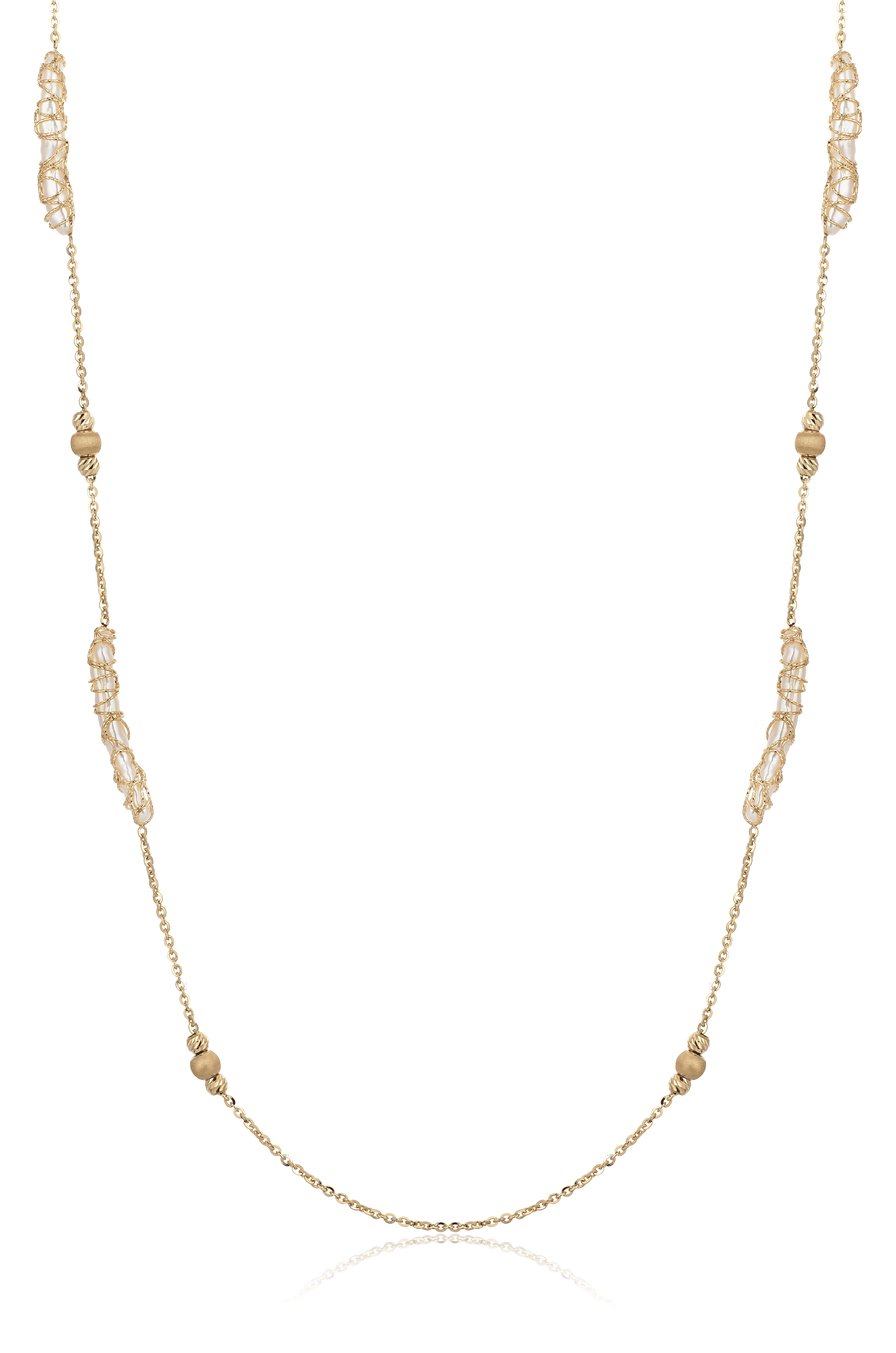 Symphony of Pearl Line Necklace - 1