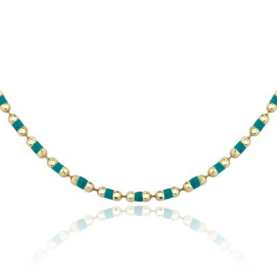 Turquoise Stones Chain Necklace - 1