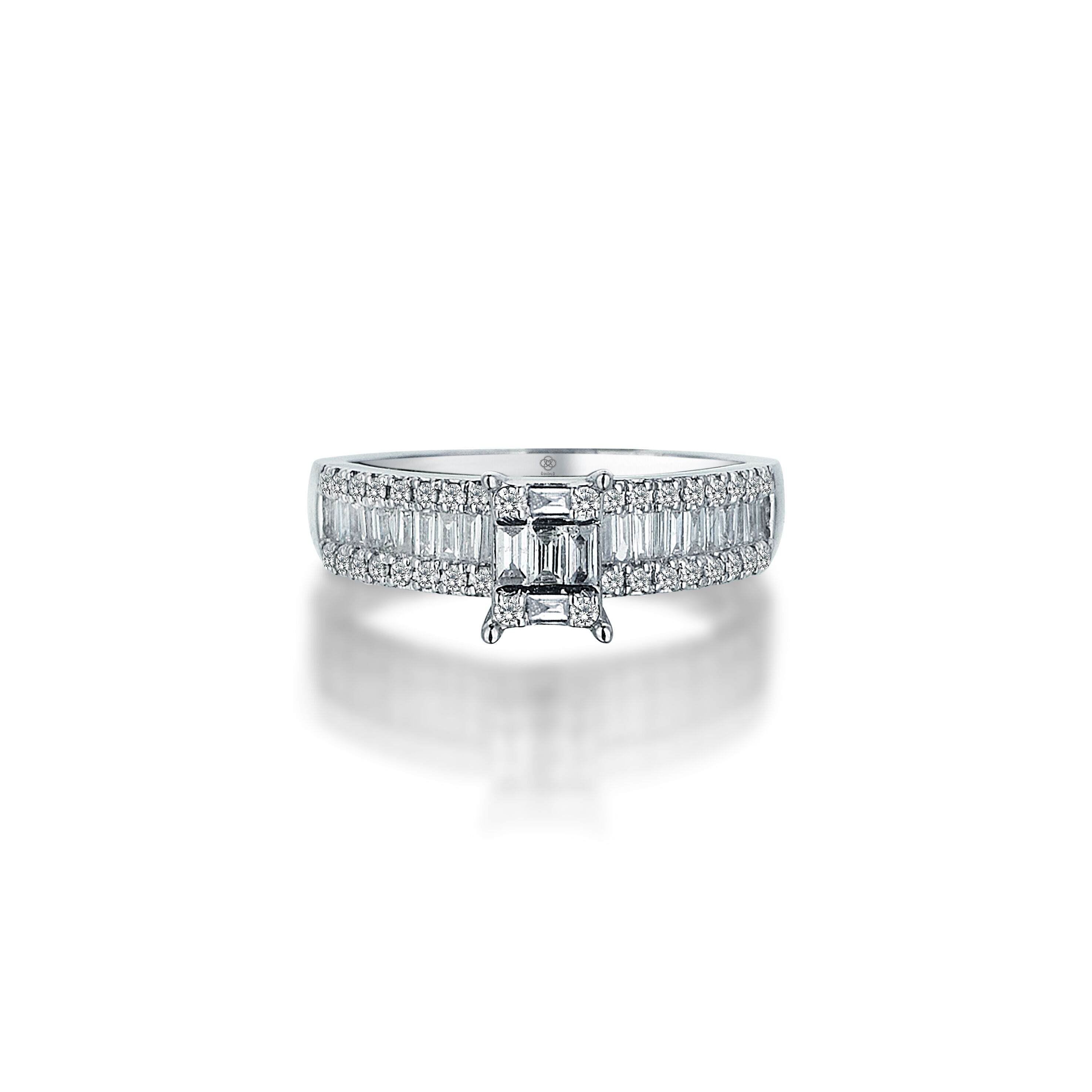 Uno Baguette on Half Eternity Ring - 2
